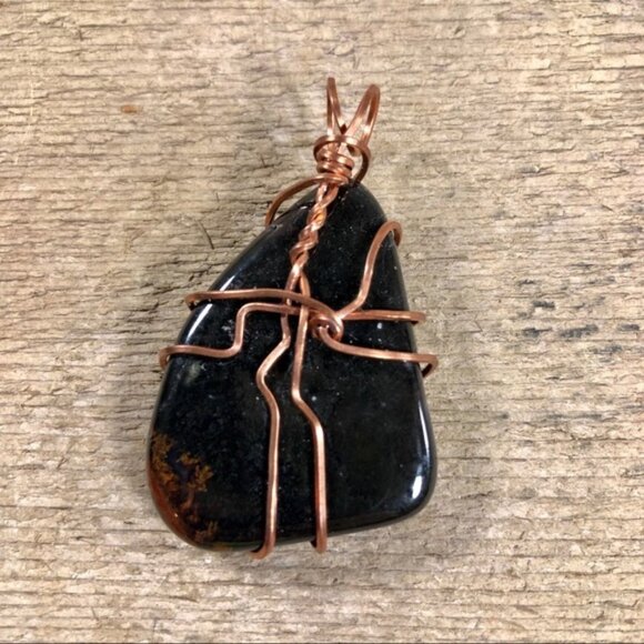 Black Chalcedony Agate Necklace Pendant - Picture 3 of 5